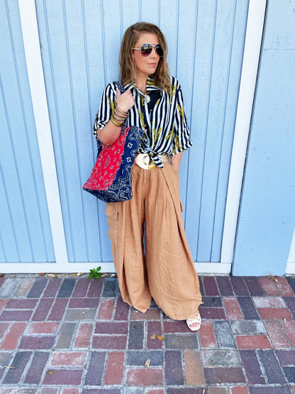 Bailey Bandana Tote Red/Navy