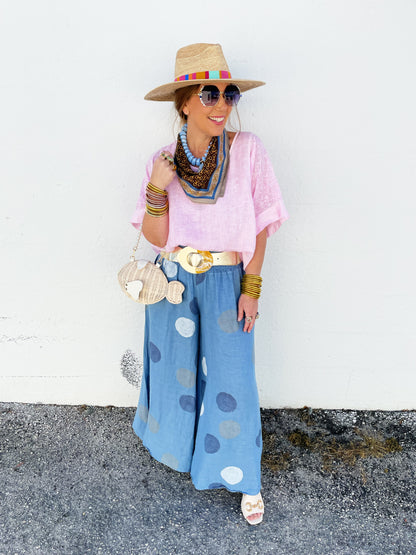 Phoebe Pant in Blue Polka Dot