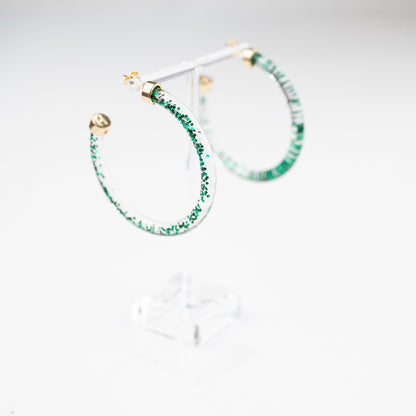 Hoops - Green Glitter
