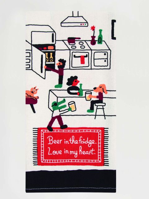 Beer In The Fridge Dish Towel