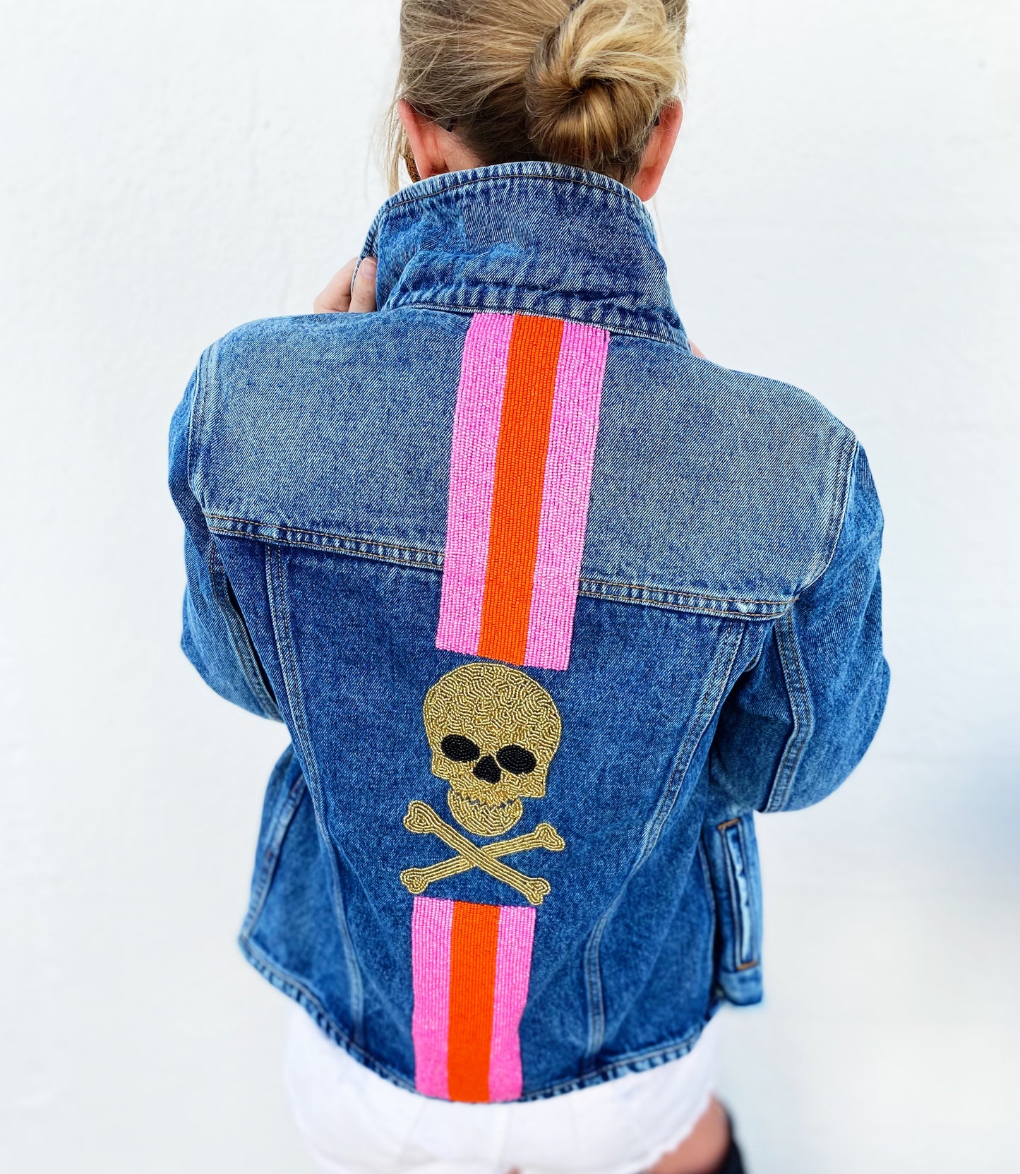 CUSTOM Beaded Denim Jacket