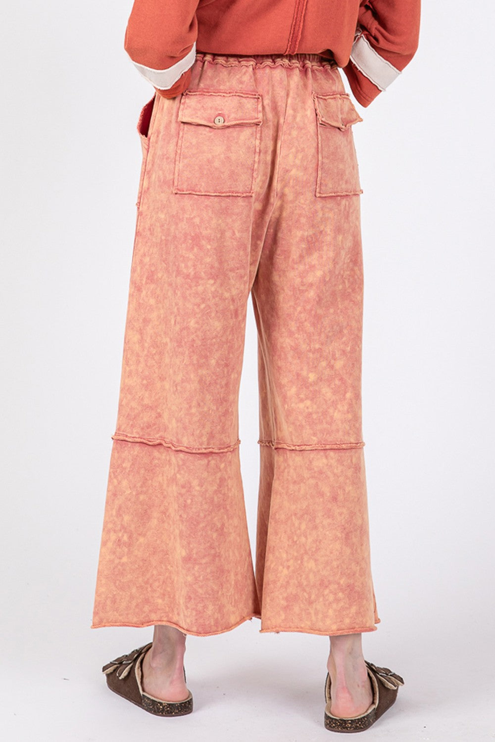 Mineral Washed Terry Wide Leg Pants