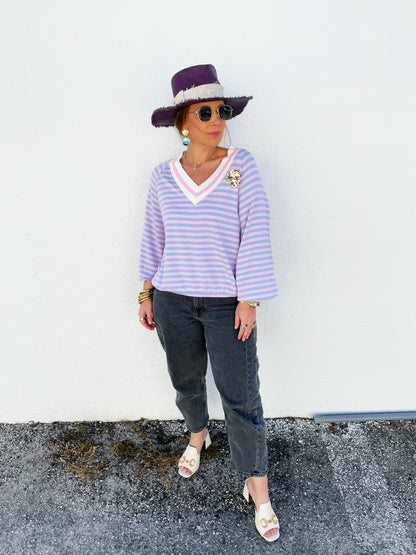 Stripe Sweater Pink & Blue