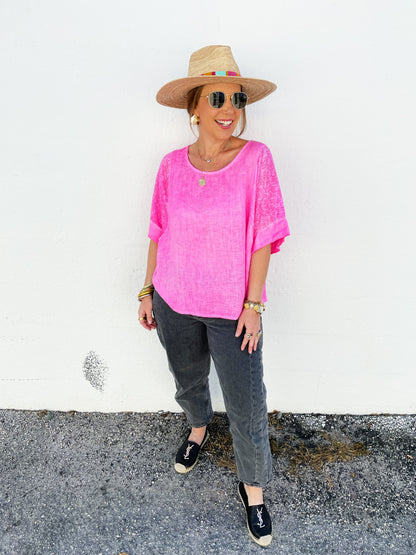 Veronica Top in Pop Pink