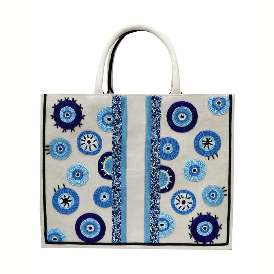 Custom Beaded Evil Eye Bag- Add Initials