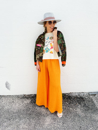 Camo Jacket with Ruffle