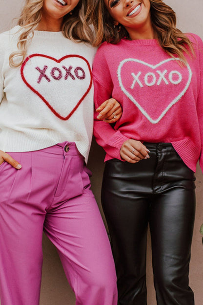 XOXO Round Neck Drop Shoulder Sweater PREORDER