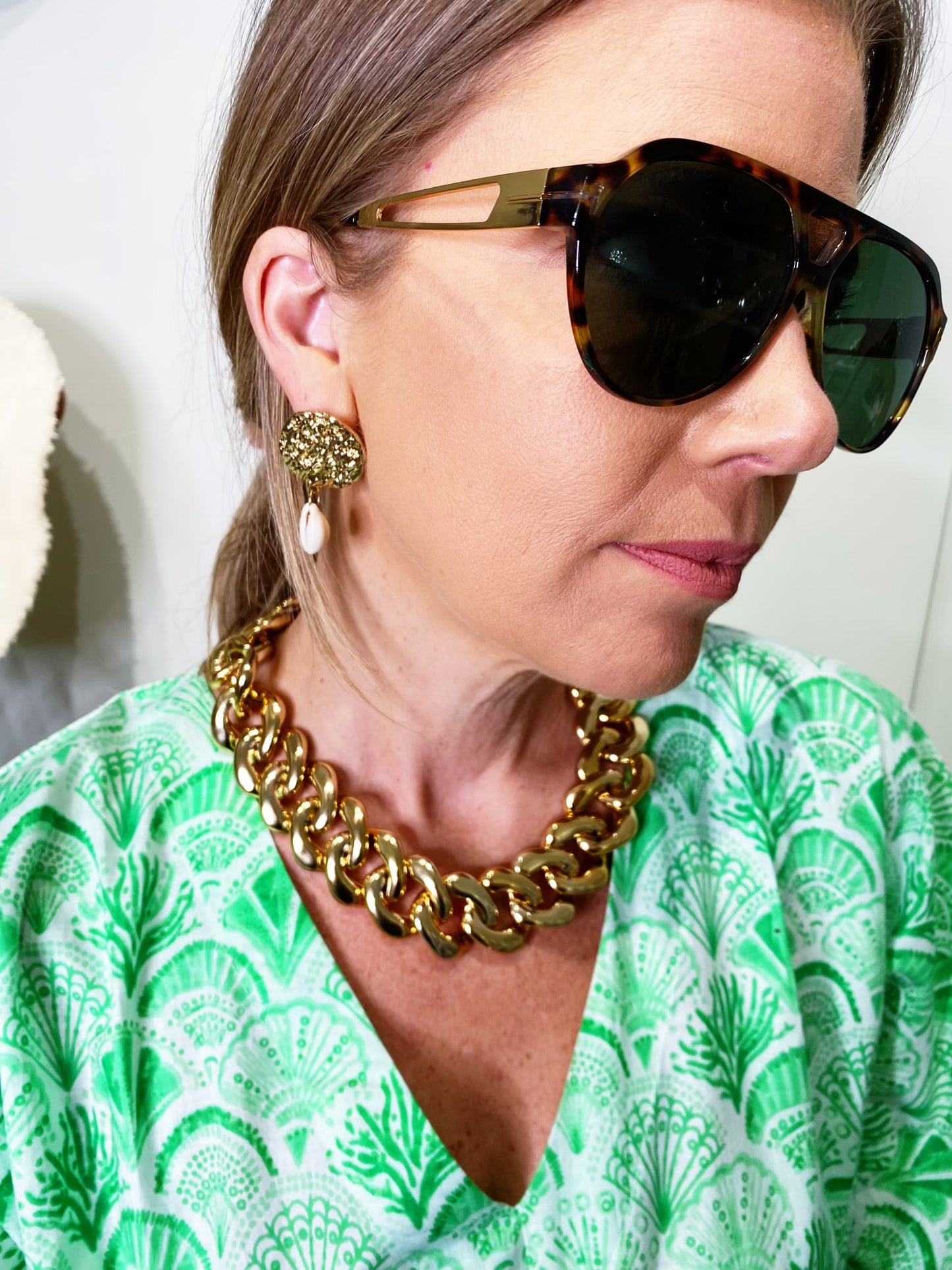 Oversize Chunky Chain Collar Necklace