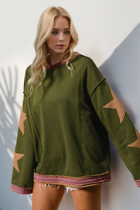 Star Patched Long Sleeve Sweatshirt PREORDDER