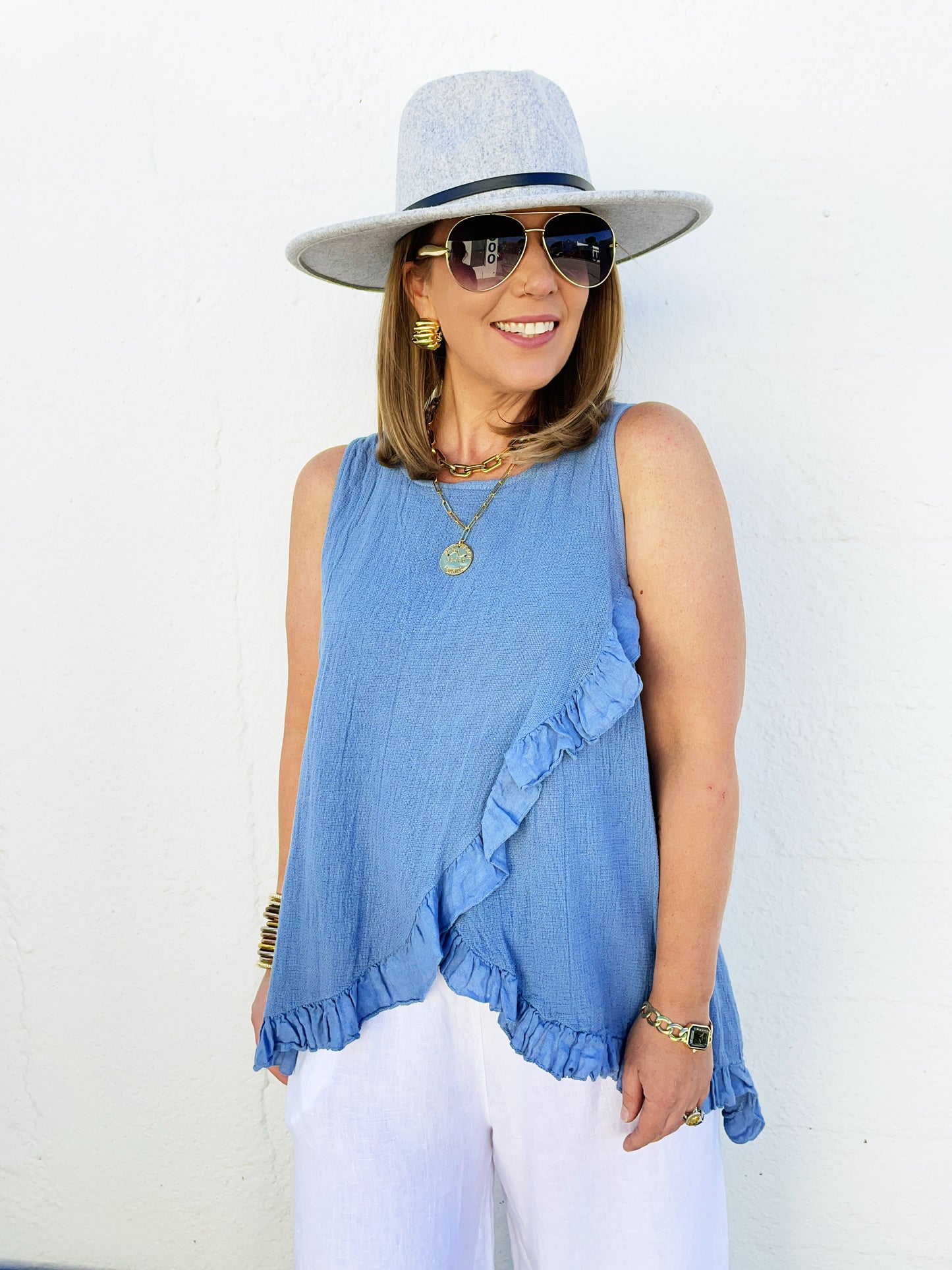 Scottie Top in Baby Blue