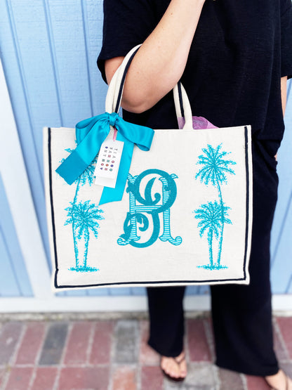 Custom Beaded Monogram Tote
