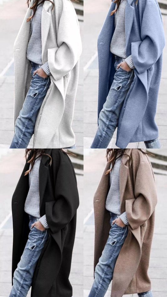 Full Size Wool Blend Longline Overcoat Plus Size PREORDER