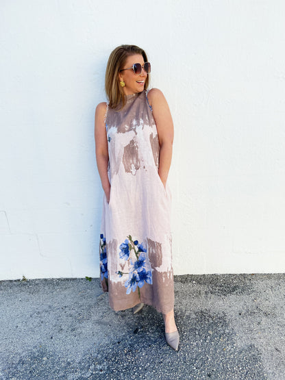 Jenny Dress in Sand Watercolor