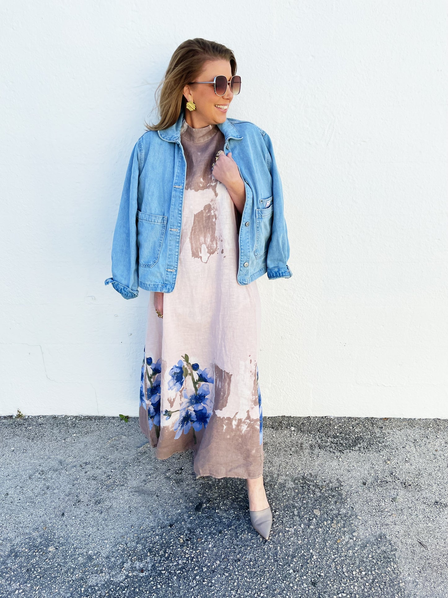 Jenny Dress in Sand Watercolor