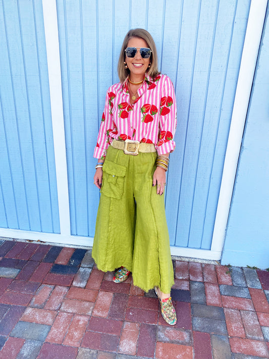 Strawberry Button Up