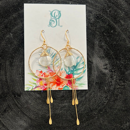 Hawaiian Gold Plated- Pearl City Earrings