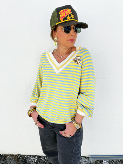 Stripe Sweater Yellow & Blue