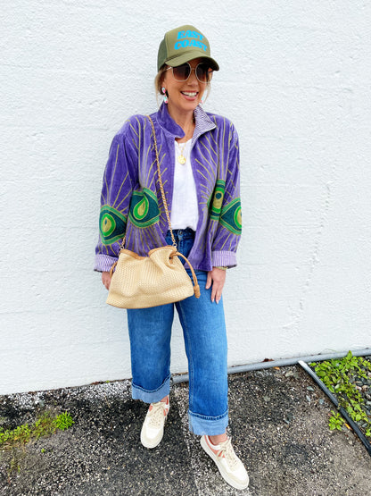 Taylor Capri Crossbody- Toast raffia