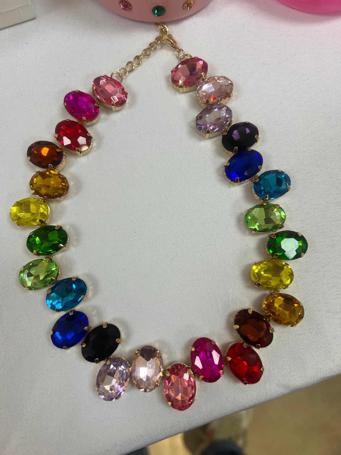 Banks Colorful Oval Stone Necklace