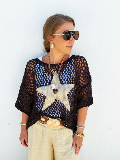 Gina Star Sweater in Chocolate