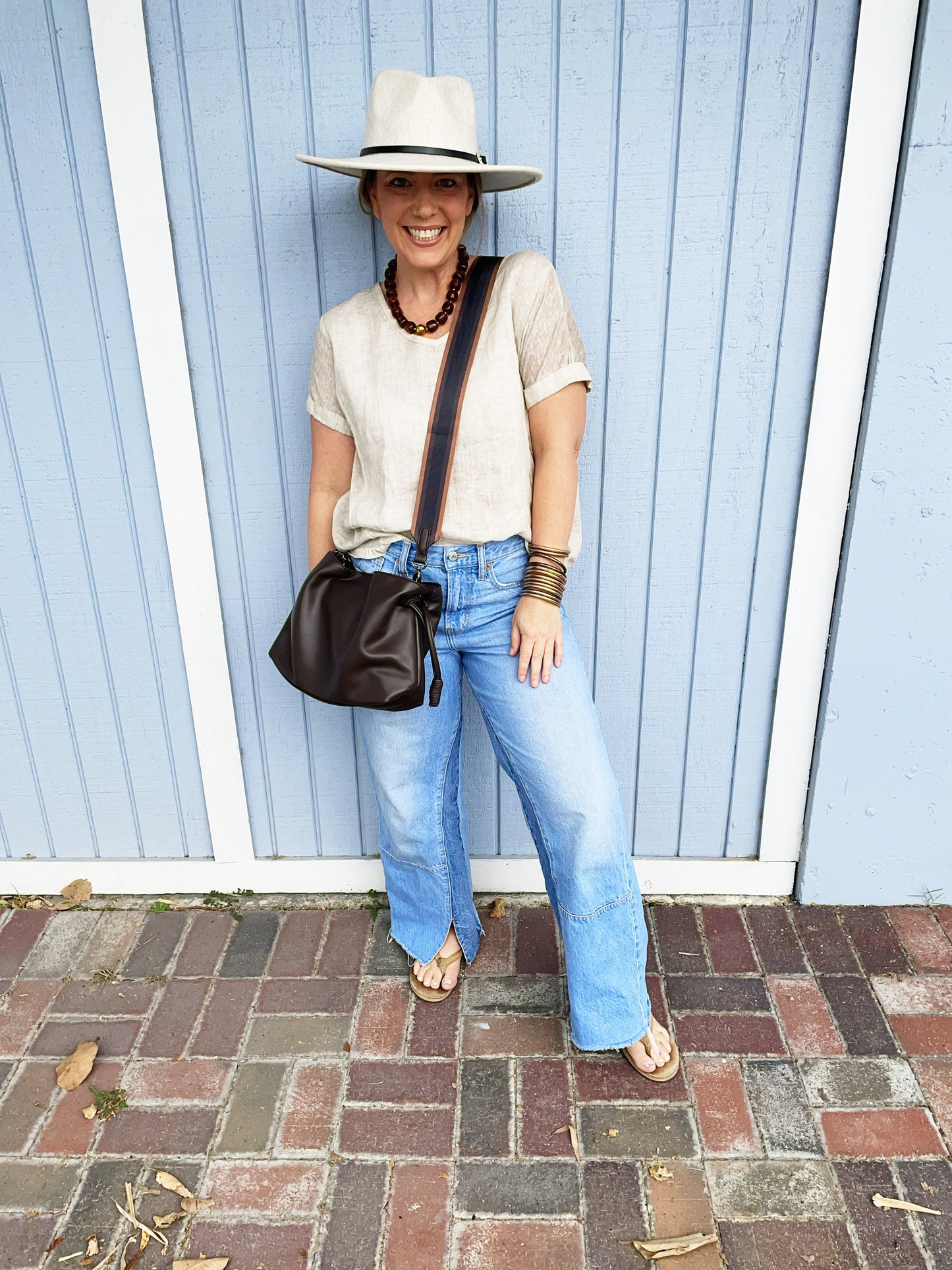 Taylor Convertible Crossbody- Chocolate Vegan Leather