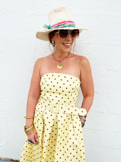 Diane Polka Dot Dress - Yellow - FINAL SALE