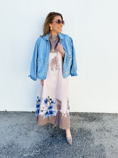 Jenny Dress in Sand Watercolor