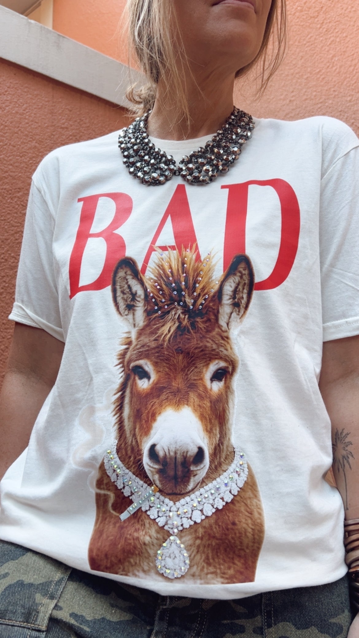 Bad A Crystal Graphic Tee