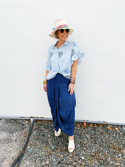 Phoebe Top in Light Blue