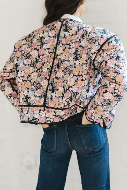 Floral Button Up Long Sleeve Winter Coat PREORDER