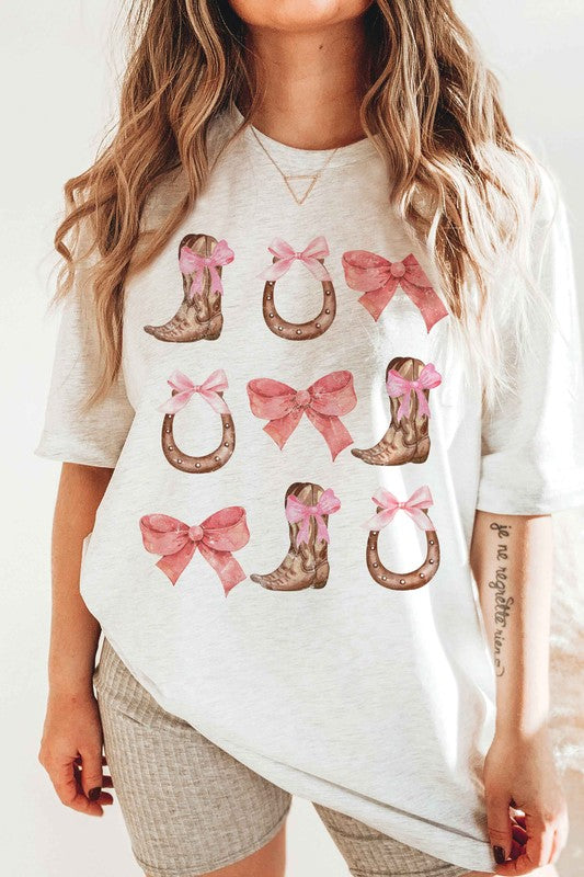 BOOTS HORSESHOES AND BOWS Graphic T-Shirt