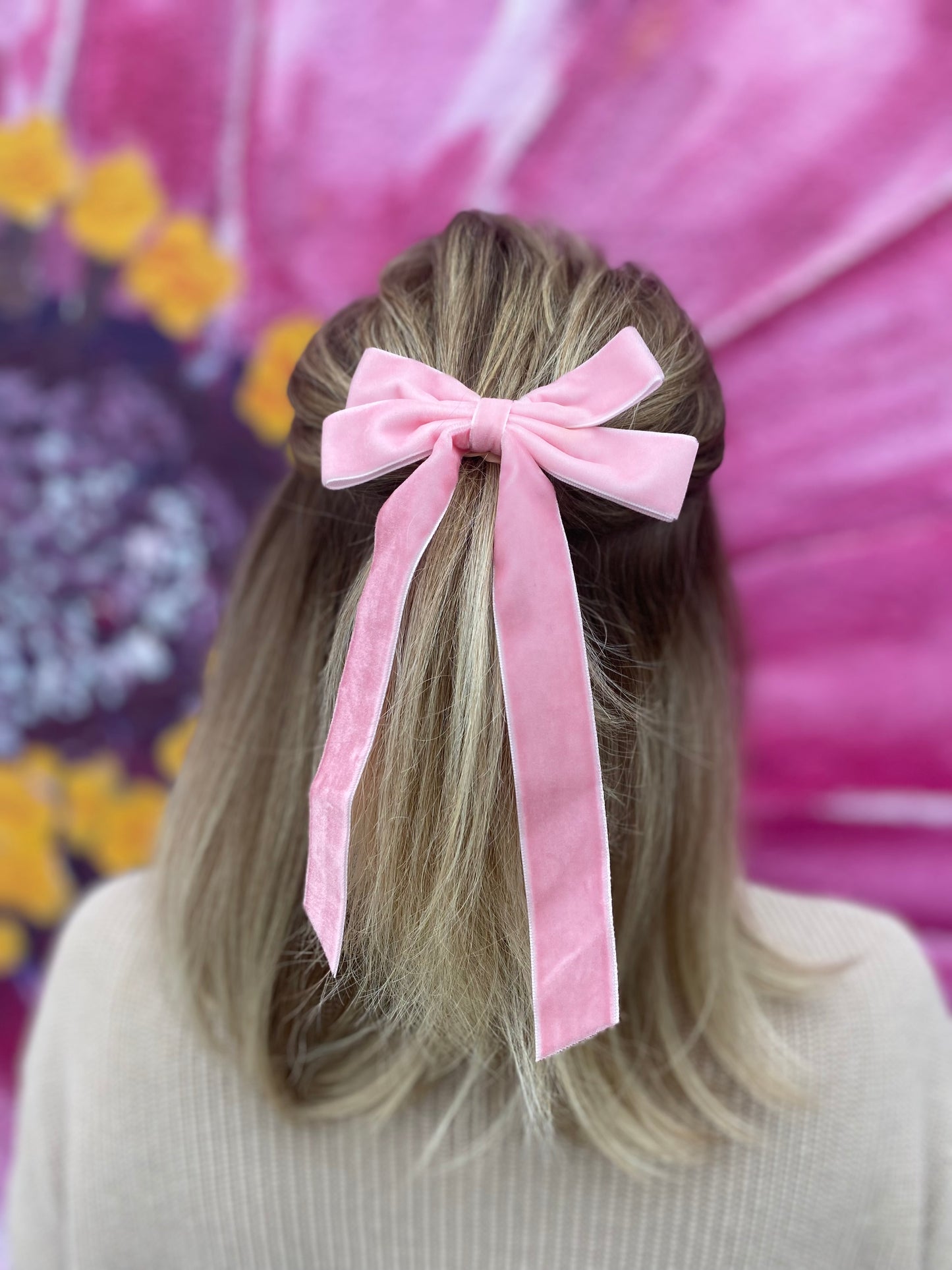 Velvet Ribbon Bow Hair Clips