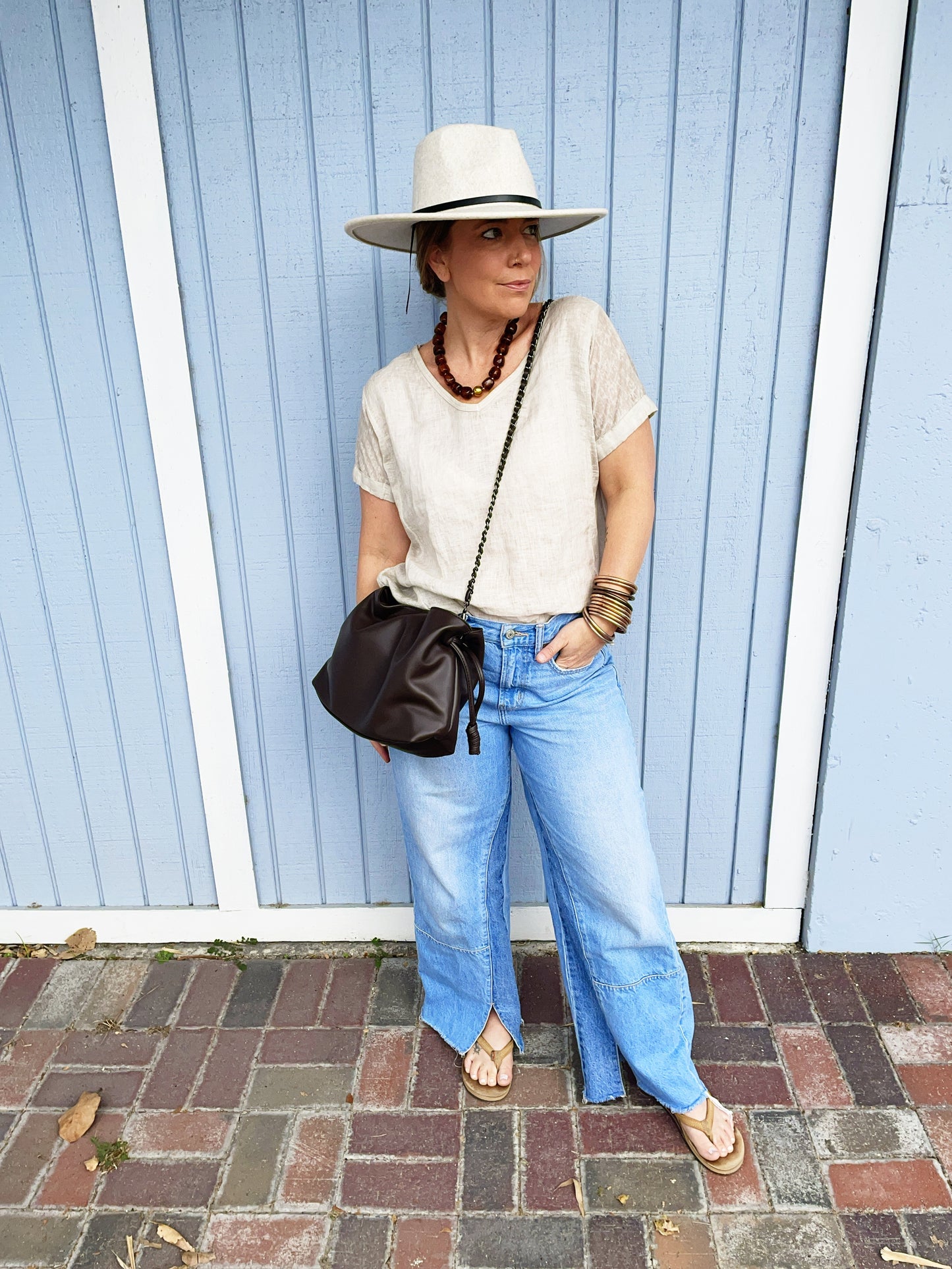 Taylor Convertible Crossbody- Chocolate Vegan Leather