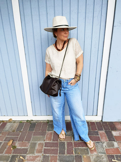 Taylor Convertible Crossbody- Chocolate Vegan Leather