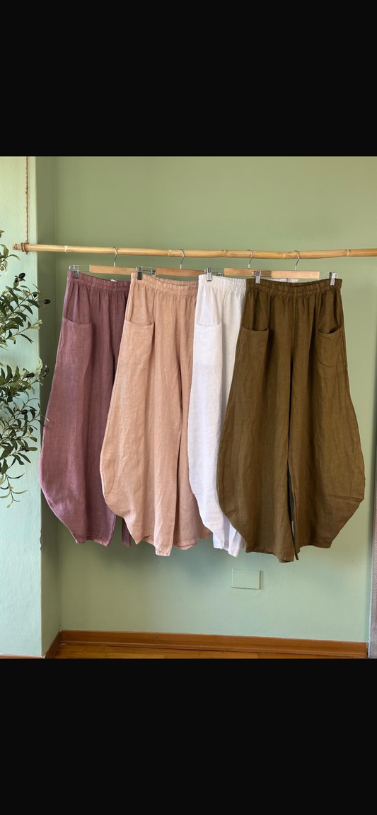 Cara Barrel Linen  Pant