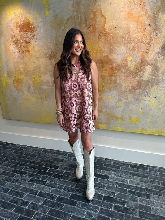 Lola Mini Dress -Golden Rose