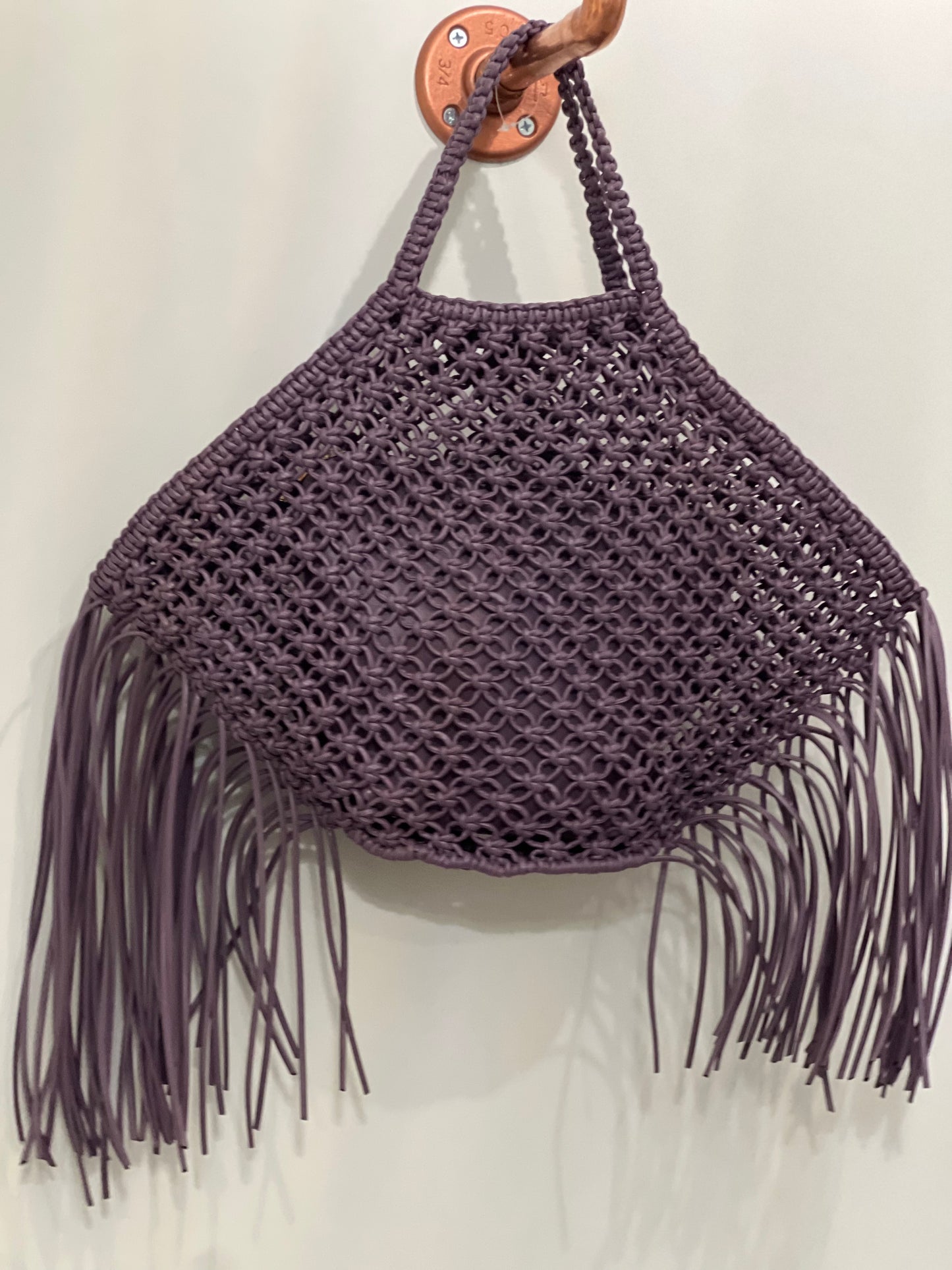 Purple fringe bag