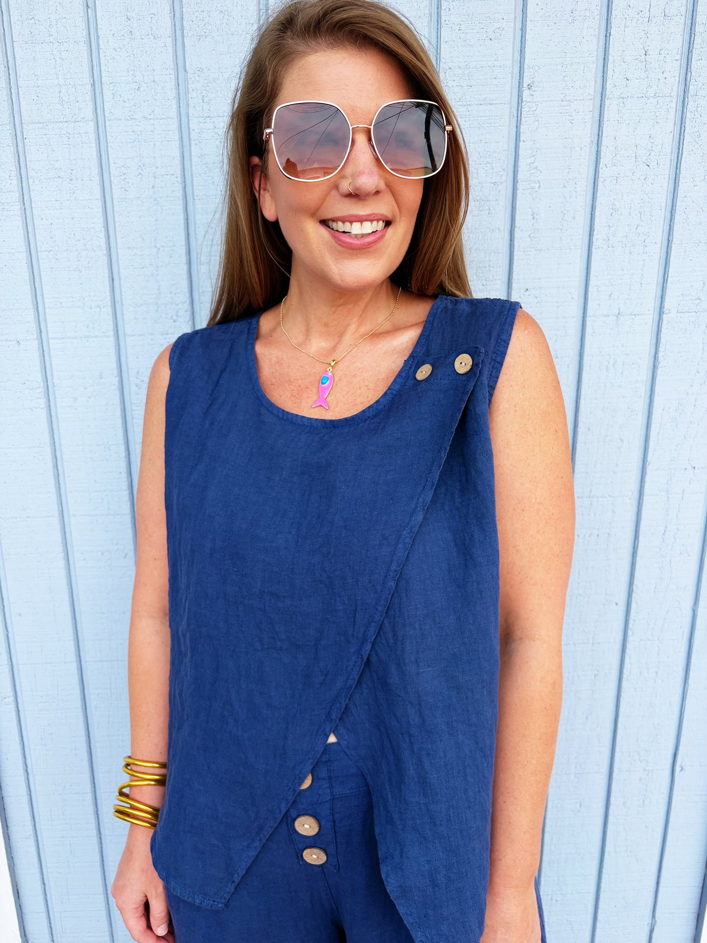 Katie Button Set in Navy