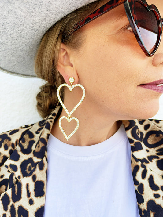 Double Heart Earrings