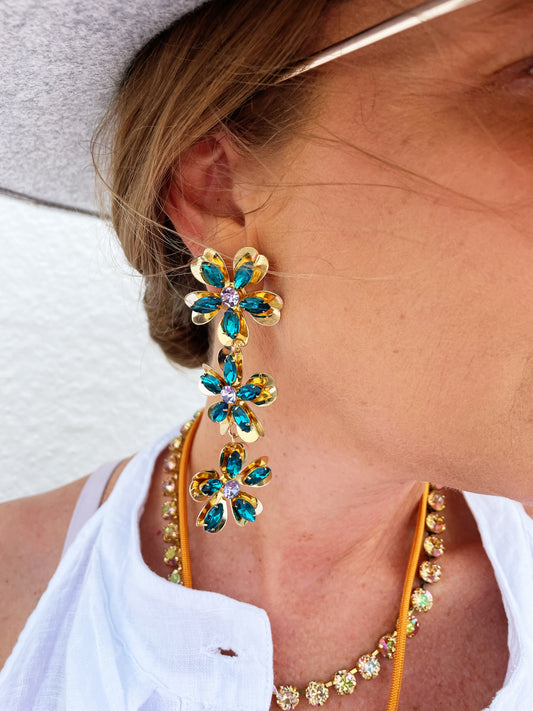 Triple Flower Earring