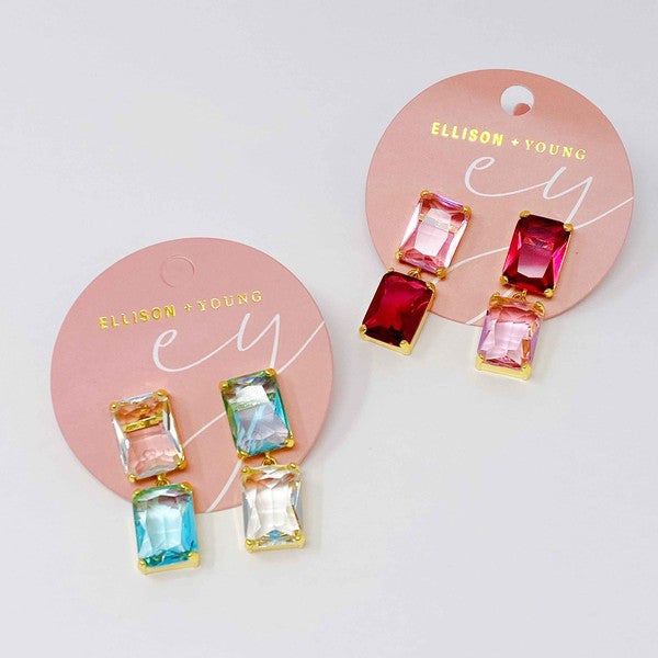 Princess Double Jeweled Earrings