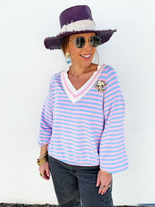 Stripe Sweater Pink & Blue