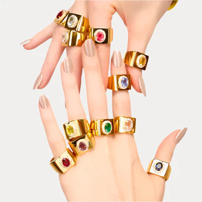 Birthday Ring – Clear w/ White CZ