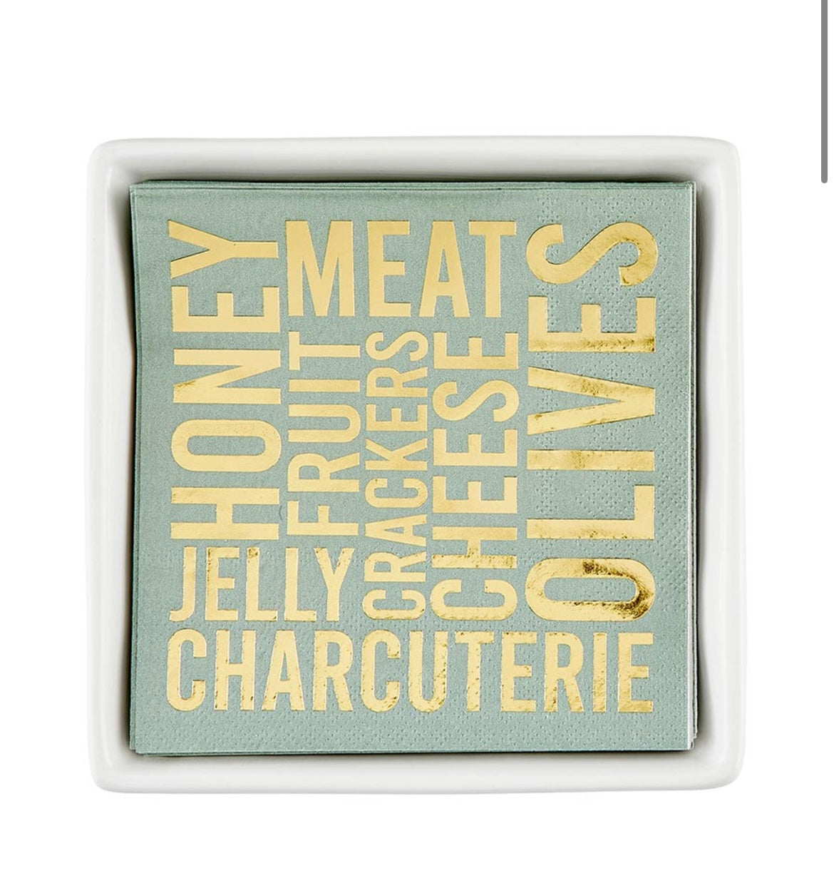 Ceramic Napkin Tray + Napkins - Charcuterie