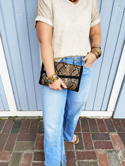 Beth Clutch- Brown Python