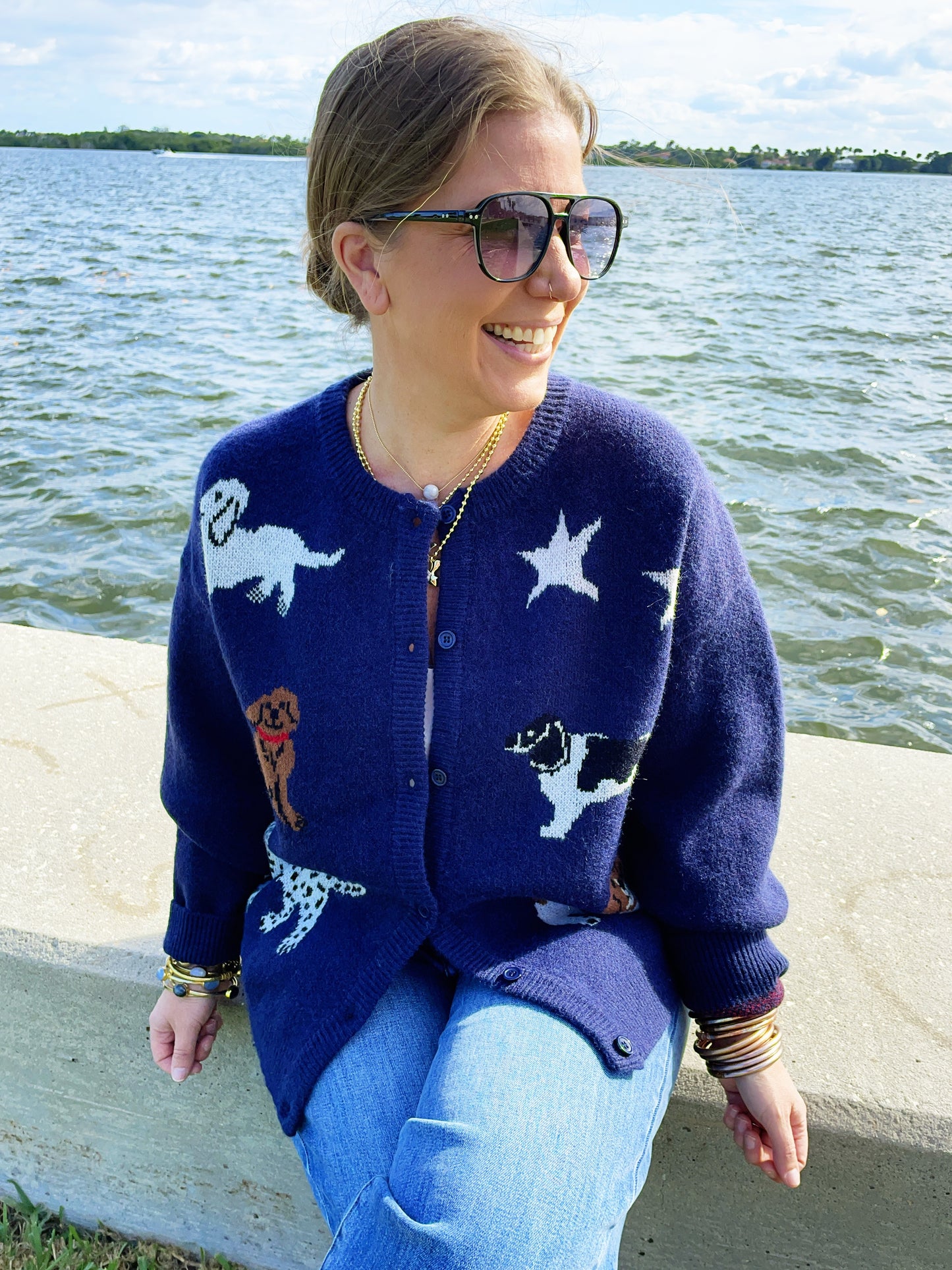 Dog Knit Sweater Cardigan