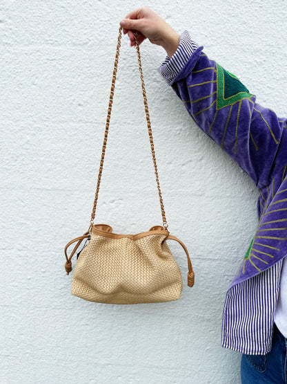 Taylor Capri Crossbody- Toast raffia