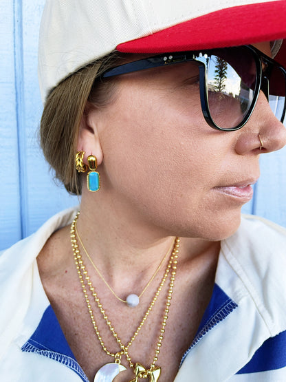 Lively Gemstone Earring - Multiple colors