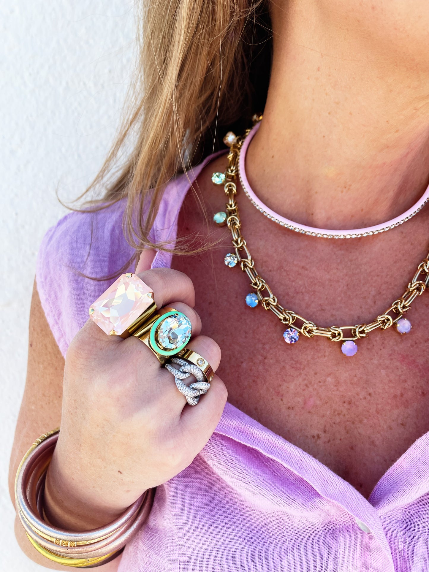 TOVA Mini Soleil Ring in Ultra Chiffon Moon