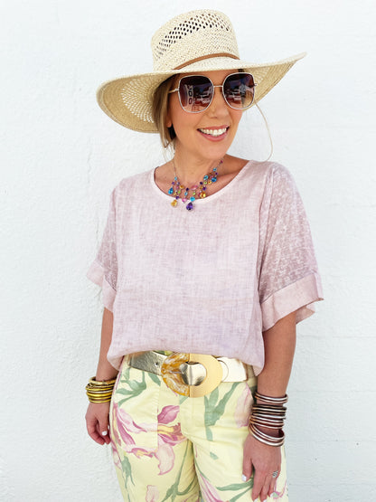 Veronica Top in Dusty Pink